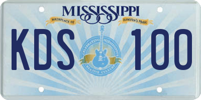 MS license plate KDS100