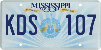 MS license plate KDS107
