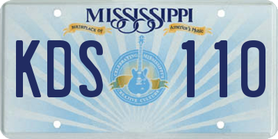 MS license plate KDS110