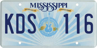 MS license plate KDS116