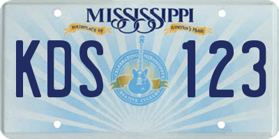 MS license plate KDS123