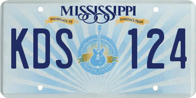 MS license plate KDS124