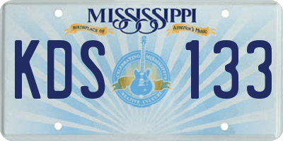 MS license plate KDS133