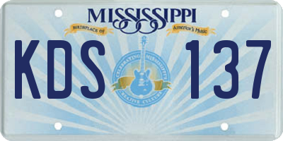MS license plate KDS137