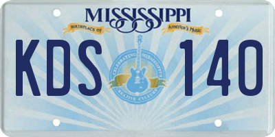 MS license plate KDS140