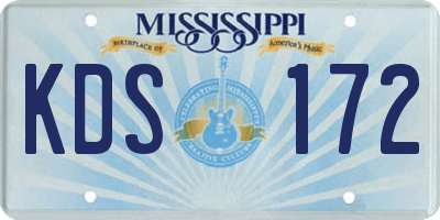 MS license plate KDS172