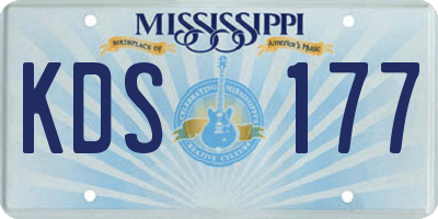 MS license plate KDS177