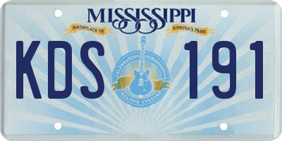 MS license plate KDS191
