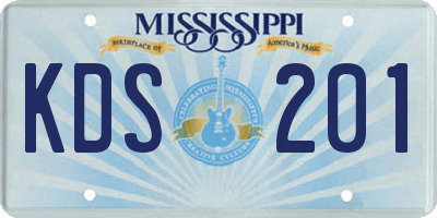 MS license plate KDS201