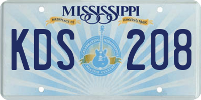 MS license plate KDS208