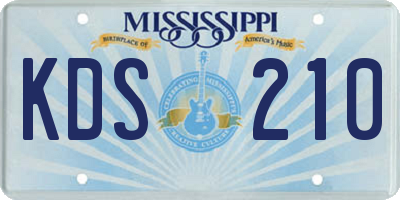 MS license plate KDS210