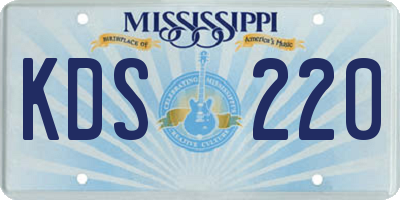 MS license plate KDS220