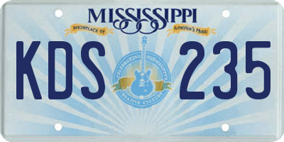 MS license plate KDS235