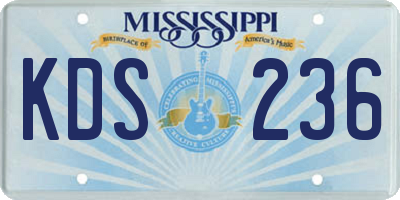 MS license plate KDS236