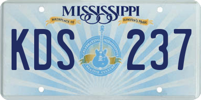 MS license plate KDS237