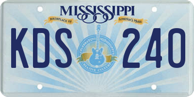 MS license plate KDS240