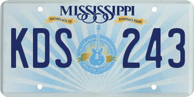 MS license plate KDS243