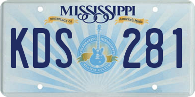 MS license plate KDS281