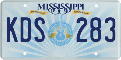 MS license plate KDS283