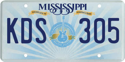 MS license plate KDS305