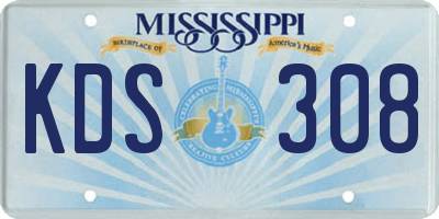 MS license plate KDS308