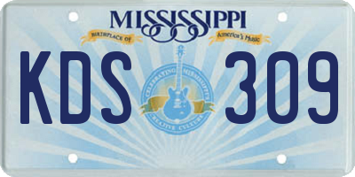 MS license plate KDS309
