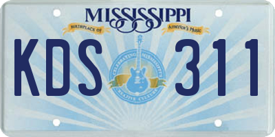 MS license plate KDS311
