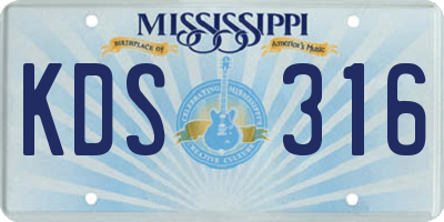 MS license plate KDS316