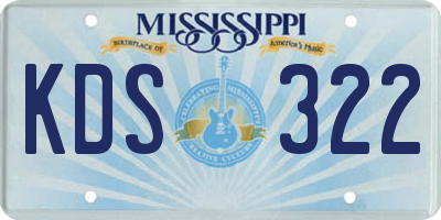 MS license plate KDS322