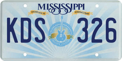 MS license plate KDS326