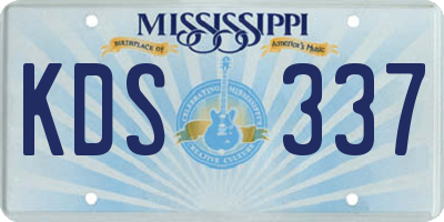 MS license plate KDS337