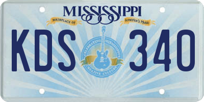 MS license plate KDS340