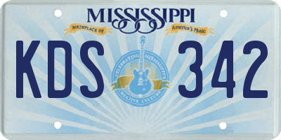 MS license plate KDS342