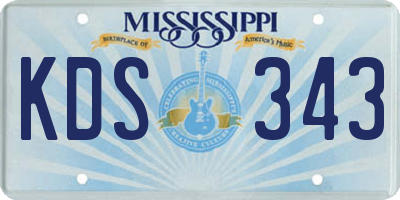 MS license plate KDS343