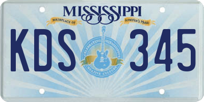 MS license plate KDS345
