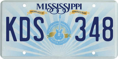 MS license plate KDS348