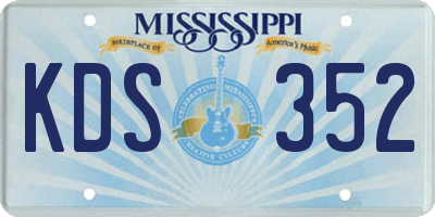 MS license plate KDS352
