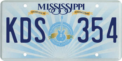 MS license plate KDS354