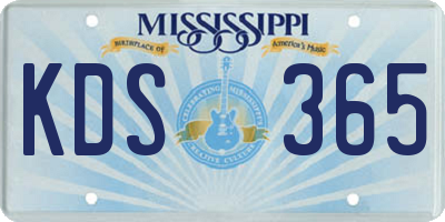 MS license plate KDS365