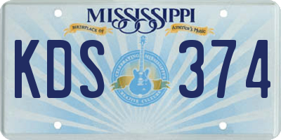 MS license plate KDS374