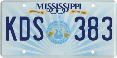 MS license plate KDS383