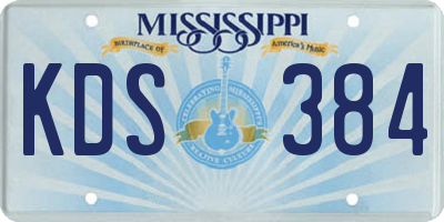 MS license plate KDS384