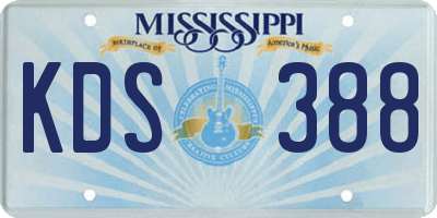 MS license plate KDS388