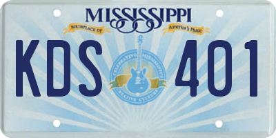 MS license plate KDS401