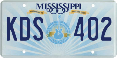 MS license plate KDS402