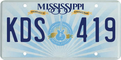 MS license plate KDS419