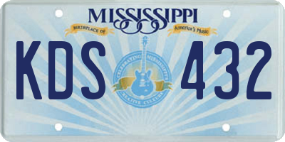 MS license plate KDS432