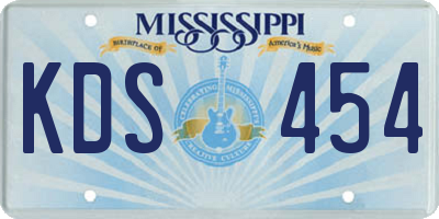 MS license plate KDS454