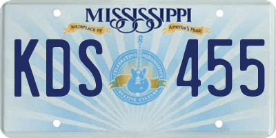 MS license plate KDS455