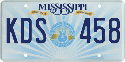 MS license plate KDS458